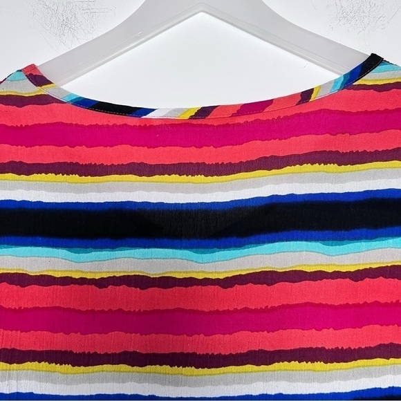 Soft Surroundings Colorista Sequin Striped Colorful Tunic Short Sleeve Top - Picture 12 of 13